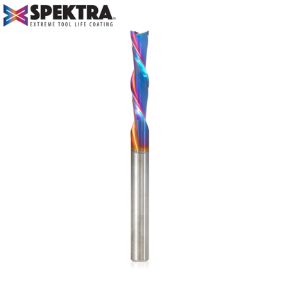 Picture of 46416-K Solid Carbide Spektra™ Extreme Tool Life Coated Spiral Plunge 1/4 Dia x 1-1/8 x 1/4 Inch Shank